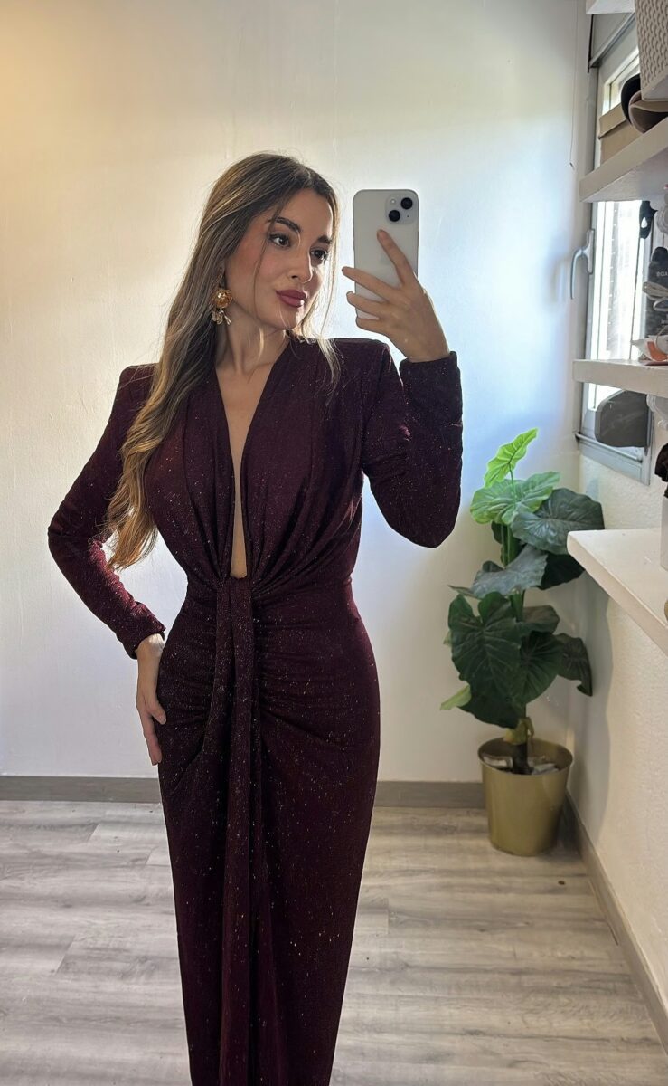 Vestido Anabel purpurina