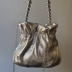 bolso saquito metálico