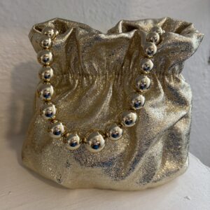 bolso saquito metálico