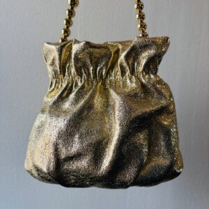 bolso saquito metálico