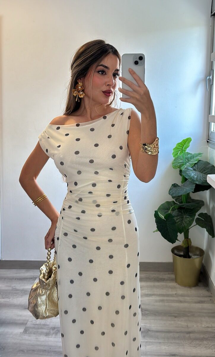 vestido lunares tul