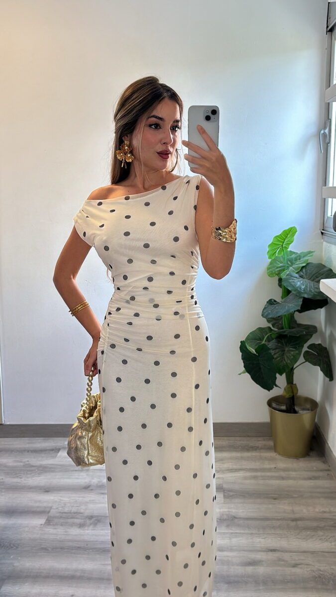 vestido lunares tul