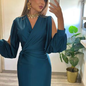 vestido mónaco dos mangas